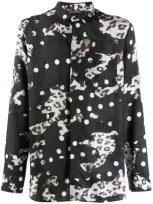 Neil Barrett Clash Leopard Print Shirt In Black