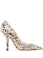 Midnight 00 Animal Print Embellished Pumps In Brown