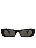 Gucci Slim Rectangular In Shiny Black & Grey Solid