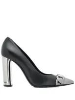 Casadei Metallic Pointed Toe Pumps In Black