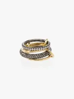 Spinelli Kilcollin Vega Silver And Yellow Gold 4-link Ring With Diamonds