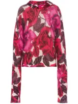 Prada Floral Jumper In Pink