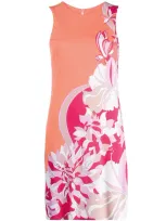 Emilio Pucci Floral Print Detail Dress In Orange