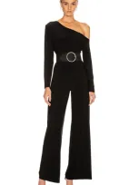 Norma Kamali Long Sleeve Drop Shoulder Jumpsuit In Black