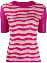 Emilio Pucci Glitter Detailed Halfsleeved Top In Pink