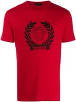 Versace Medusa Head Printed T-shirt In Rosso