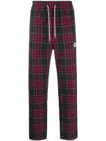 Drôle De Monsieur Madras Check Track Trousers In Green