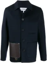 Loewe Patch Pocket Single-breasted Jacket In Blue