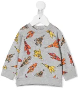 Stella Mccartney Babies' Rocket Print Sweatshirt In Grey