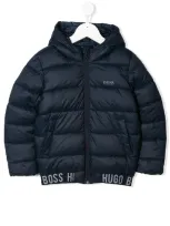 Hugo Boss Teen Logo Band Puffer Jacket In Blue