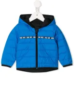 Hugo Boss Babies' Logo Print Padded Jacket In Blue ,black