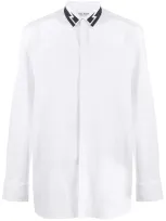 Neil Barrett Lightning Print Collar Shirt In White