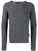 Philipp Plein Statement Pullover In Grey