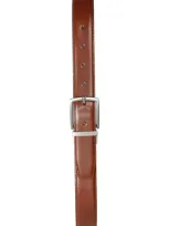 Tallia Kids' Reversible Leather Belt In Cognac Black