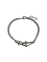 Dsquared2 Double Cross Bracelet In Black