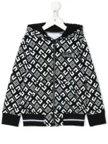 Givenchy Kids' Knitted Logo Hoody In Nero/bianco