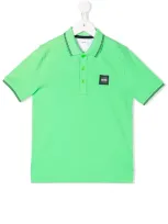 Hugo Boss Kids' Logo Patch Polo Shirt In Green