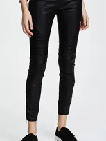 Blank Denim Black Vegan Leather Moto Pants In Daddy Soda