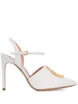 Moschino Point-toe Leather Pumps In White