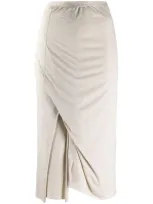 Rick Owens Draped Asymmetric Hem Skirt In Neutrals