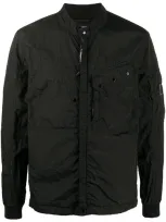 C.p. Company Flap Pocket Biker Jacket In Black