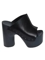 Maison Margiela Logo Stamped Platform Sandals In Black