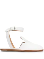 Maison Margiela Tabi Toe Leather Sandals In White