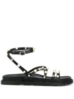 Vic Matie Beaded 30mm Sandals In Black