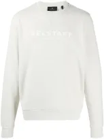 Belstaff Crew Neck Printed Logo Sweater In Neutrals