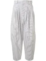 Hed Mayner Striped High-waist Trousers In Multicolour