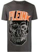 Philipp Plein Skull Logo Print T-shirt In Grey