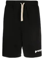 Paura Logo Print Track Shorts In Black