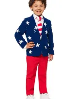 Opposuits Kids'  Stars & Stripes Two-piece Suit With Tie In Blue