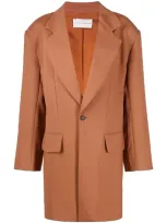 Matthew Adams Dolan Long Line Blazer In Brown