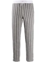 Thom Browne Stripped Cropped Track Pants In 灰色