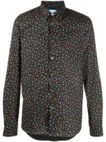 Ps By Paul Smith Floral Print Shirt In Black