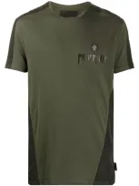 Philipp Plein Logo Patch T-shirt In Green