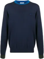 Sun 68 Elbow Patches Crew Neck Sweatshirt In Blue