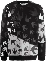 Mcq By Alexander Mcqueen Bird Print Sweatshirt In Black