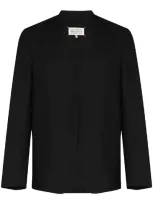 Maison Margiela Collarless Single-breasted Blazer In Black