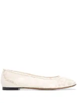 Chloé Lauren Lace Ballerina Shoes In Neutrals