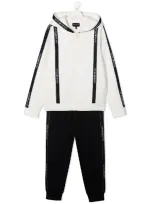 Emporio Armani Teen Logo Stripe Tracksuit In White