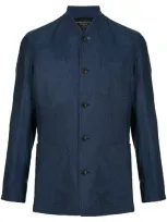 Shanghai Tang Bomber Collar Fitted Jacket In Blue