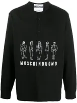 Moschino Uomo Print Sweatshirt In Black