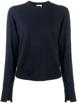 Chloé Keyhole Cuff Wool Jumper In Blue