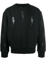 Neil Barrett Lightning Bolt-print Sweatshirt In Black