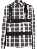 Craig Green Checked Hooded Shirt In Blue,white,black