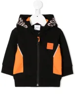 Hugo Boss Babies' Zip Front Hoodie In Black