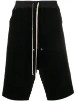 Rick Owens Drawstring Drop-crotch Shorts In Black