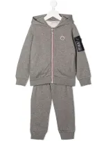 Moncler Kids' Side Flap Pocket Tracksuit In Grey